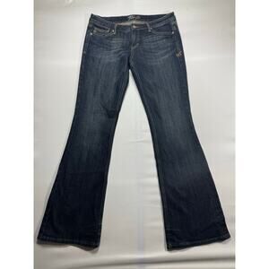 Miss Me Women's Dark Wash Low Rise Flare Leg Denim Jeans - Size 31 (34x34.5)